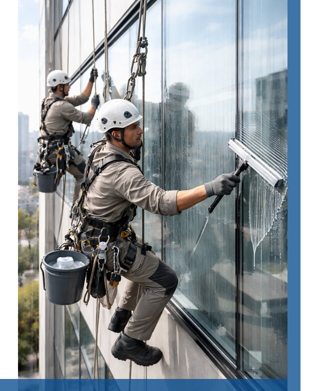 Мойка окон альпинистами в Шебекине от 4581 р. | ВЫСОТНИК-Шбк