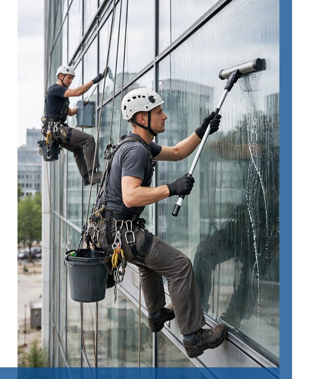 Мойка витражей альпинистами в Шебекине от 713 р. под ключ|ВЫСОТНИК-Шбк