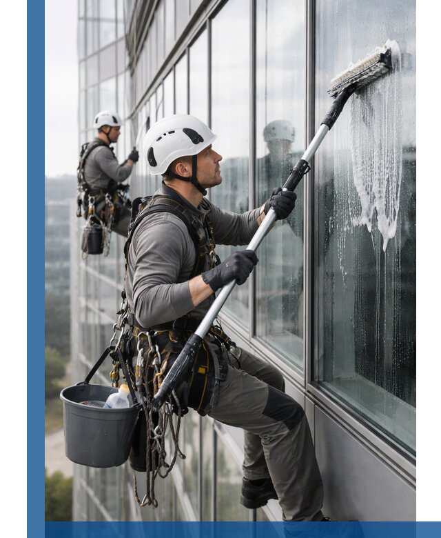 Высотная мойка сплошного остекления с выездом в Шебекине