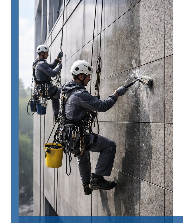 Профессиональная мойка фасада из керамогранита в Шебекине