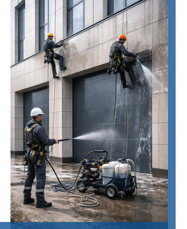 Послестроительная мойка фасада в Шебекине от 305 р. | ВЫСОТНИК-Шбк