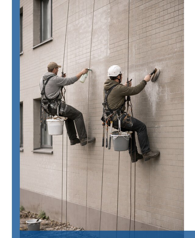 Удаление высолов с фасада зданий в Шебекине без повреждений и следов