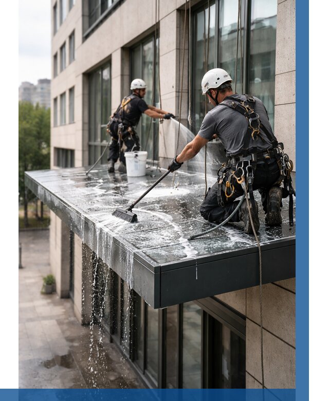 Мойка козырьков и навесов в Шебекине от 3563 р. | ВЫСОТНИК-Шбк