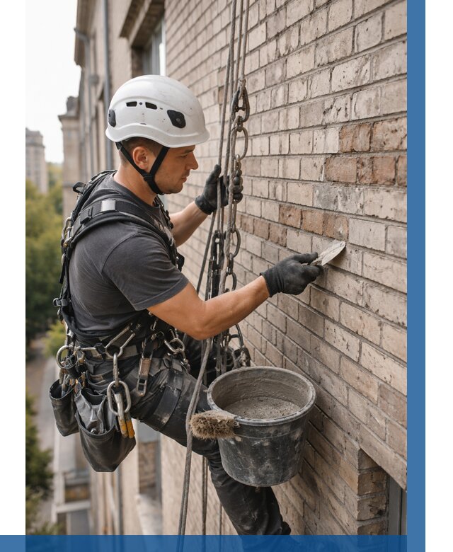 Ремонт кирпичной кладки фасада в Шебекине от 1833 р. | ВЫСОТНИК-Шбк