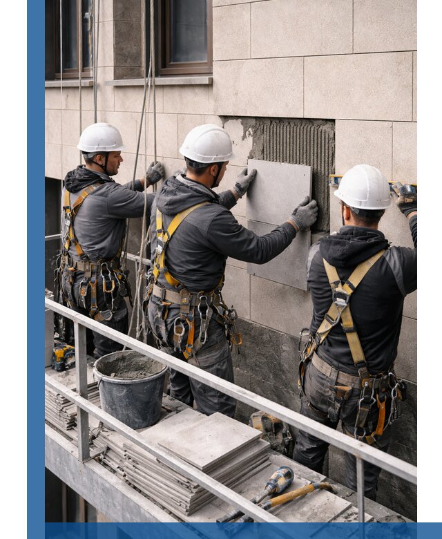 Ремонт облицовки фасада плиткой в Шебекине с гарантией