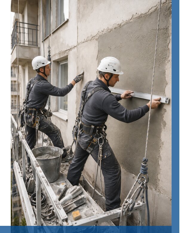 Штукатурка фасада на высоте в Шебекине от 916 р. | ВЫСОТНИК-Шбк