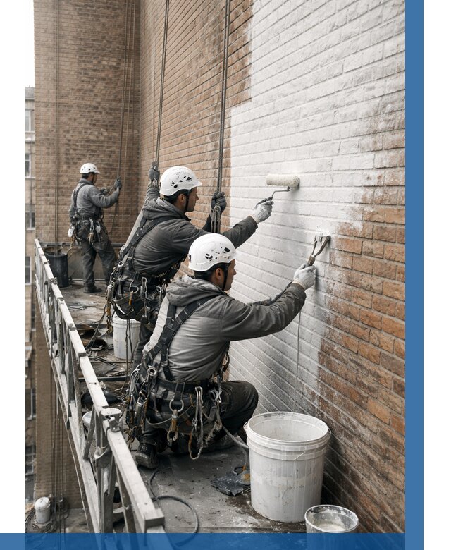 Покраска кирпичного фасада в Шебекине от 356 р. | ВЫСОТНИК-Шбк