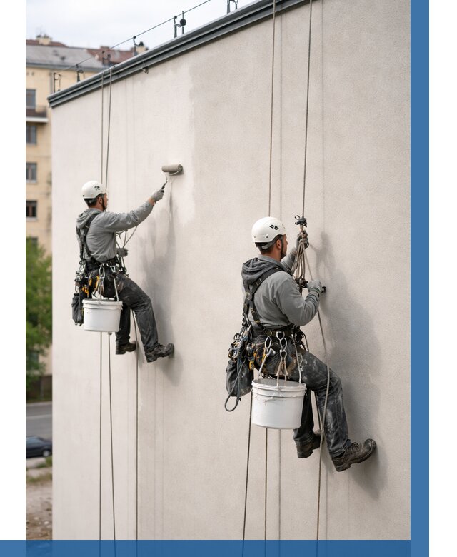 Покраска оштукатуренного фасада в Шебекине от 326 р. | ВЫСОТНИК-Шбк