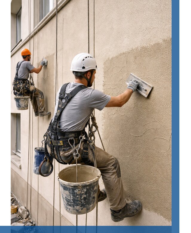 Декоративная штукатурка фасада в Шебекине от 1222 р. | ВЫСОТНИК-Шбк