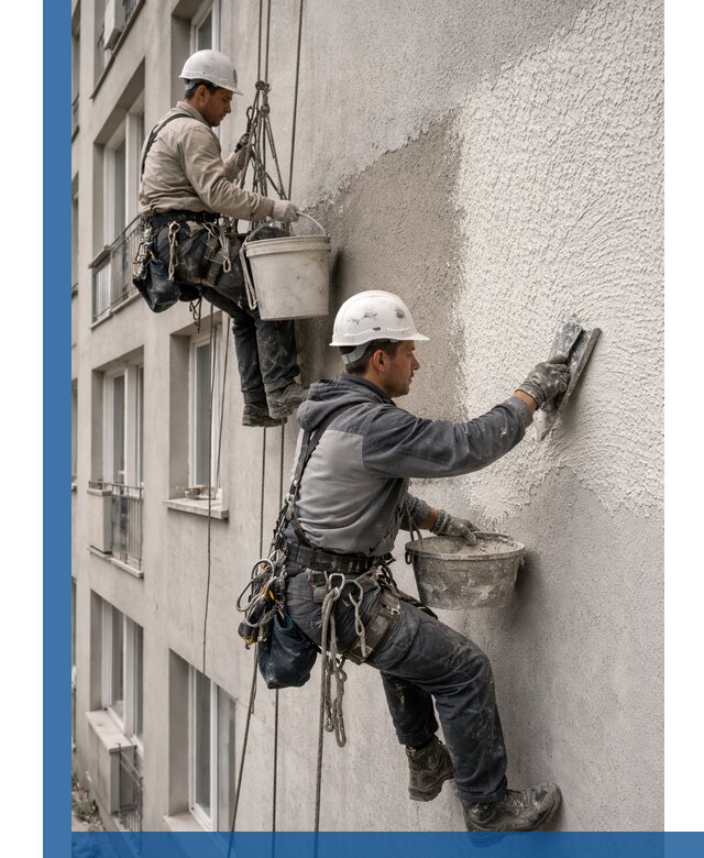 Нанесение декоративной штукатурки короед на фасад в Шебекине