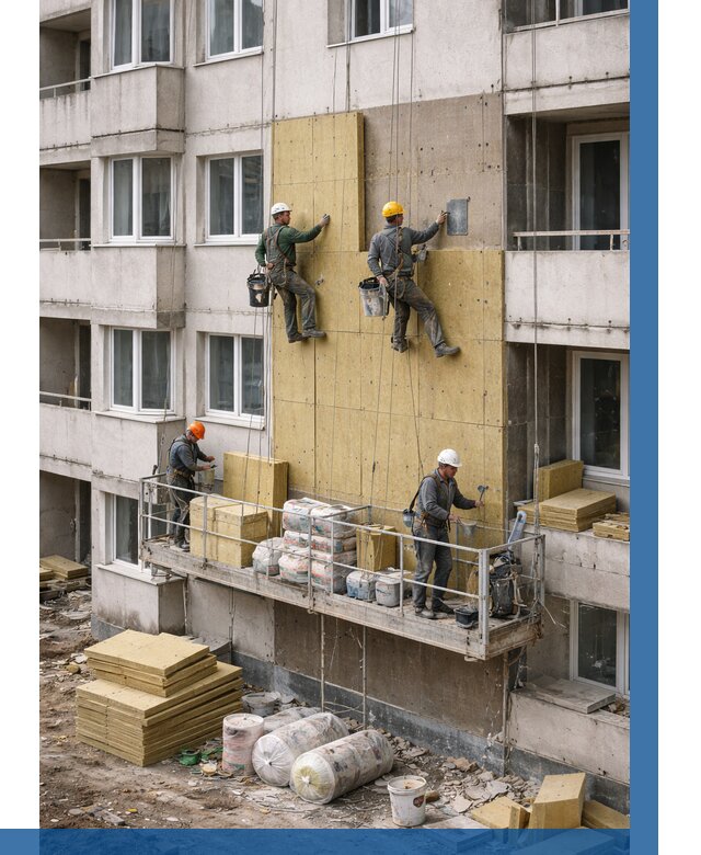 Утепление фасада минватой в Шебекине от 1527 р. | ВЫСОТНИК-Шбк