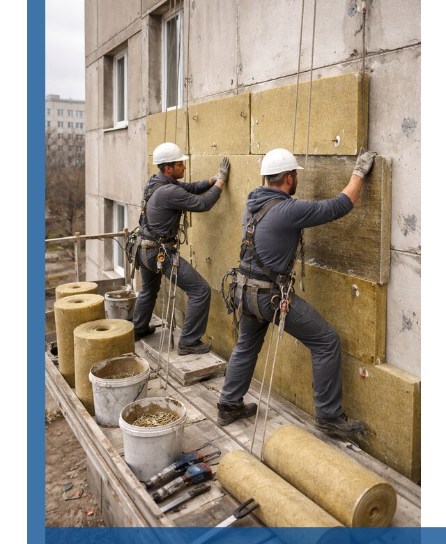 Утепление фасада минватой в Шебекине под ключ с гарантией