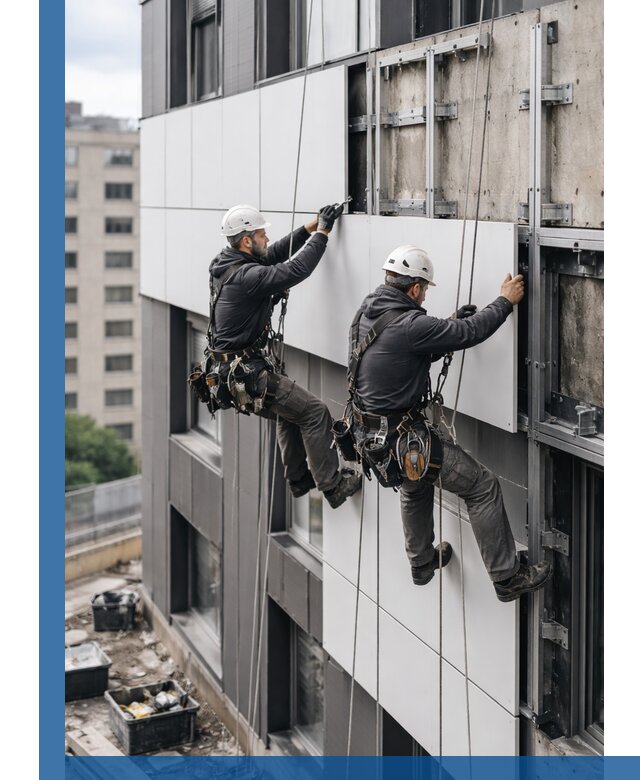 Монтаж композитных панелей фасада в Шебекине под ключ