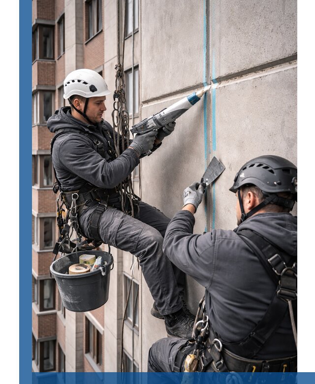 Вторичная герметизация швов фасада и кровли в Шебекине