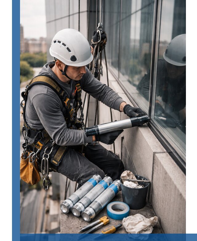 Герметизация стыков витража в Шебекине для герметичных фасадов