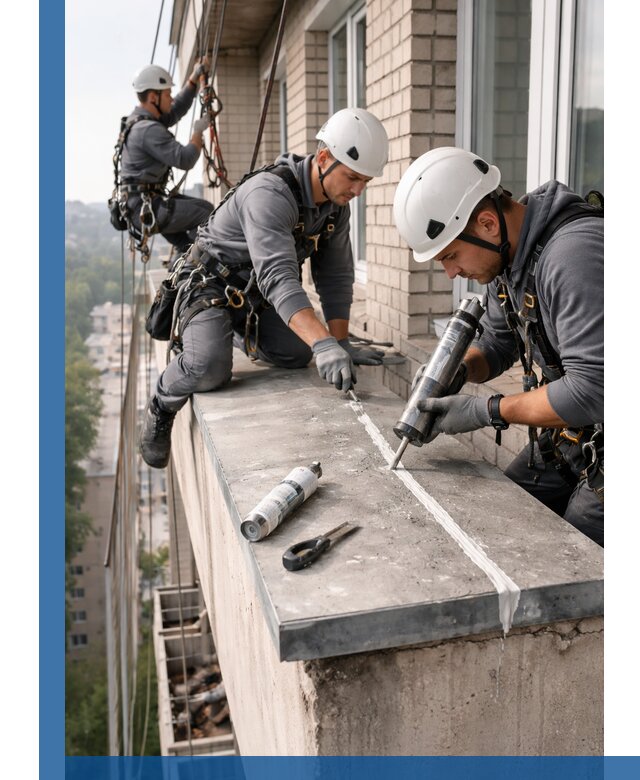 Герметизация балконного козырька в Шебекине профессионально