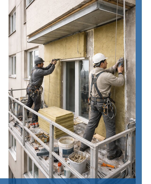 Утепление балкона снаружи в Шебекине от 1629 р. под ключ ВЫСОТНИК-Шбк