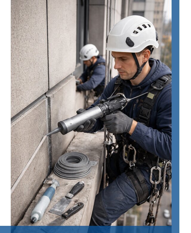 Герметизация деформационных швов фасада в Шебекине от 713 | ВЫСОТНИК-Шбк