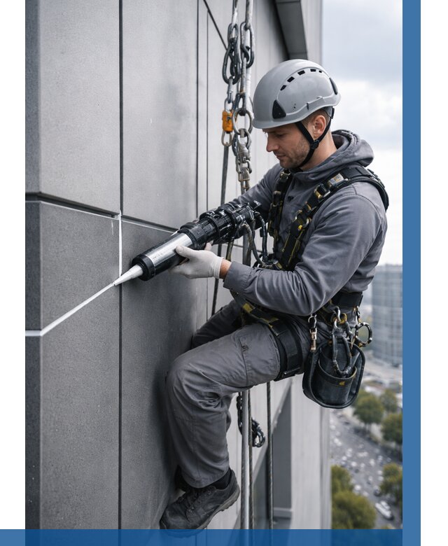 Герметизация стыков фасадных панелей в Шебекине от 6618 р.| ВЫСОТНИК-Шбк