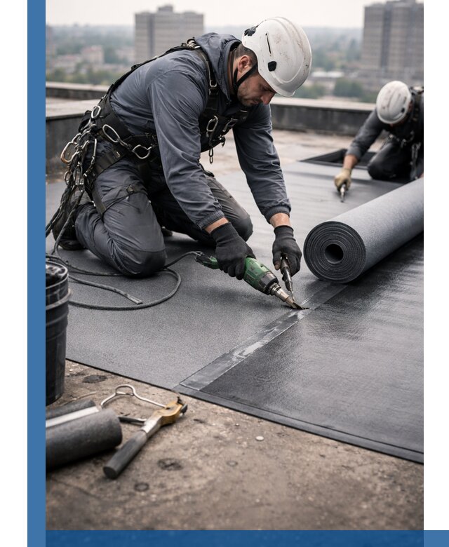 Ремонт мягкой кровли в Шебекине с выездом промальпинистов