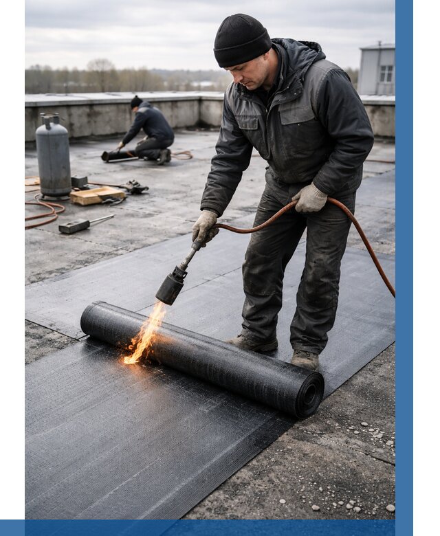 Ремонт наплавляемой кровли в Шебекине от 713 р. | ВЫСОТНИК-Шбк