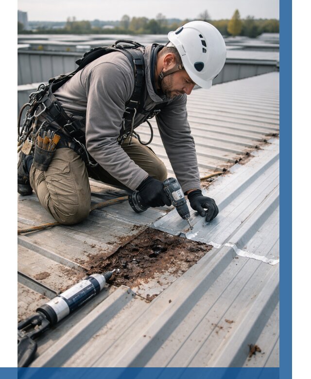 Ремонт профнастила на кровле в Шебекине от 713 р. | ВЫСОТНИК-Шбк