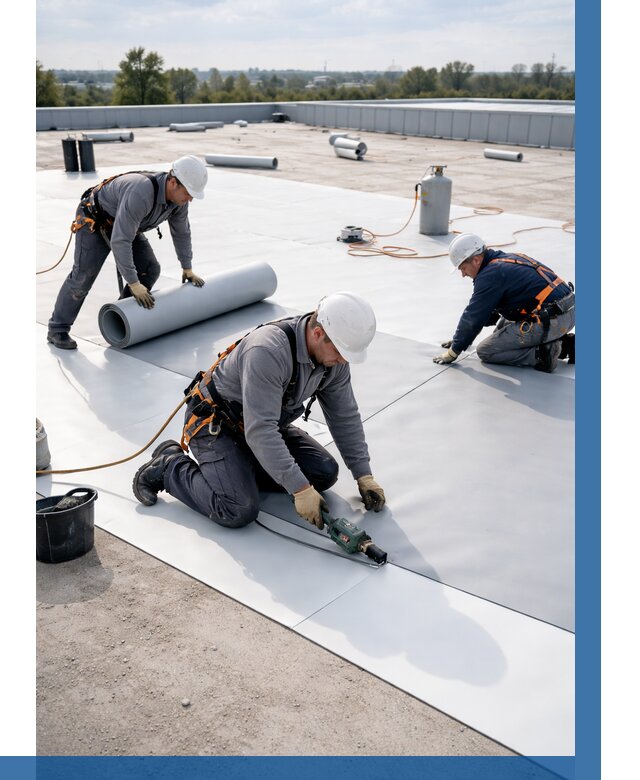 Монтаж мембранной кровли под ключ в Шебекине от 1222 р. | ВЫСОТНИК-Шбк