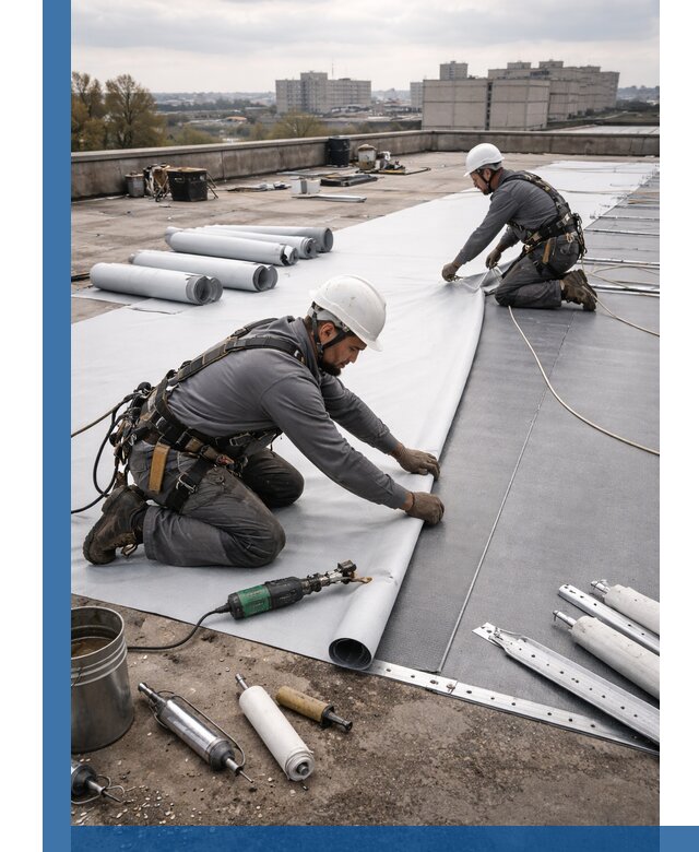 Монтаж мембранной кровли в Шебекине для промышленных зданий