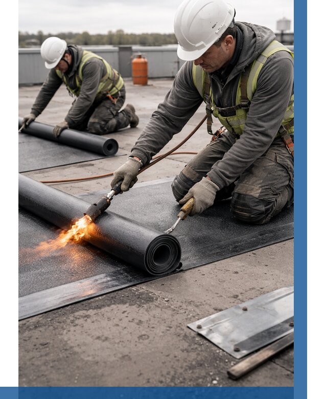 Монтаж наплавляемой кровли в Шебекине от 865 р. — ВЫСОТНИК-Шбк