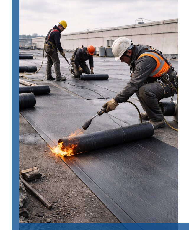 Монтаж наплавляемой кровли в Шебекине профессионально