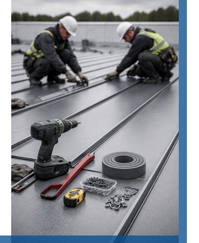 Монтаж фальцевой кровли в Шебекине от 1833 р. | ВЫСОТНИК-Шбк