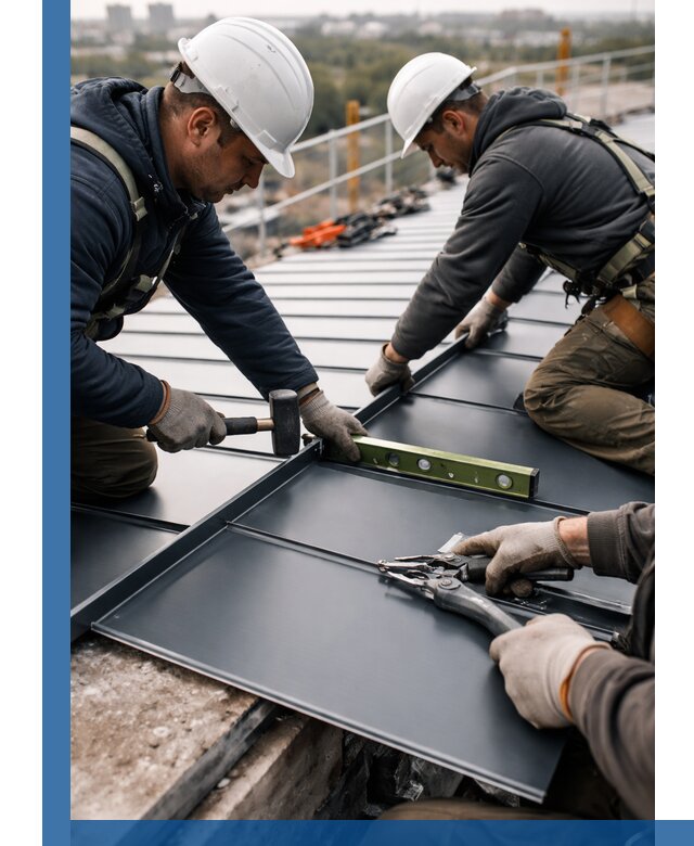 Монтаж фальцевой кровли в Шебекине для промышленных зданий