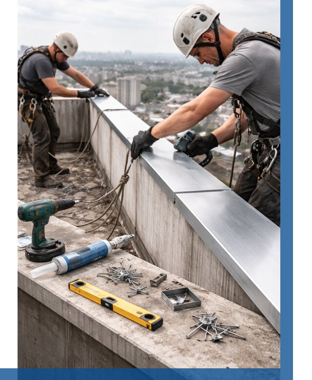 Монтаж парапетных крышек в Шебекине от 814 р. | ВЫСОТНИК-Шбк