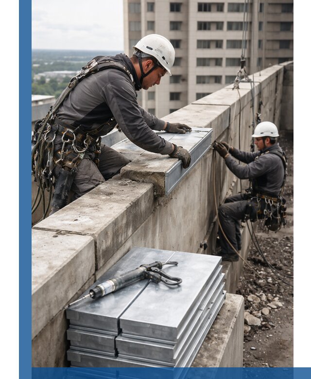 Замена парапетных крышек и установка новых в Шебекине