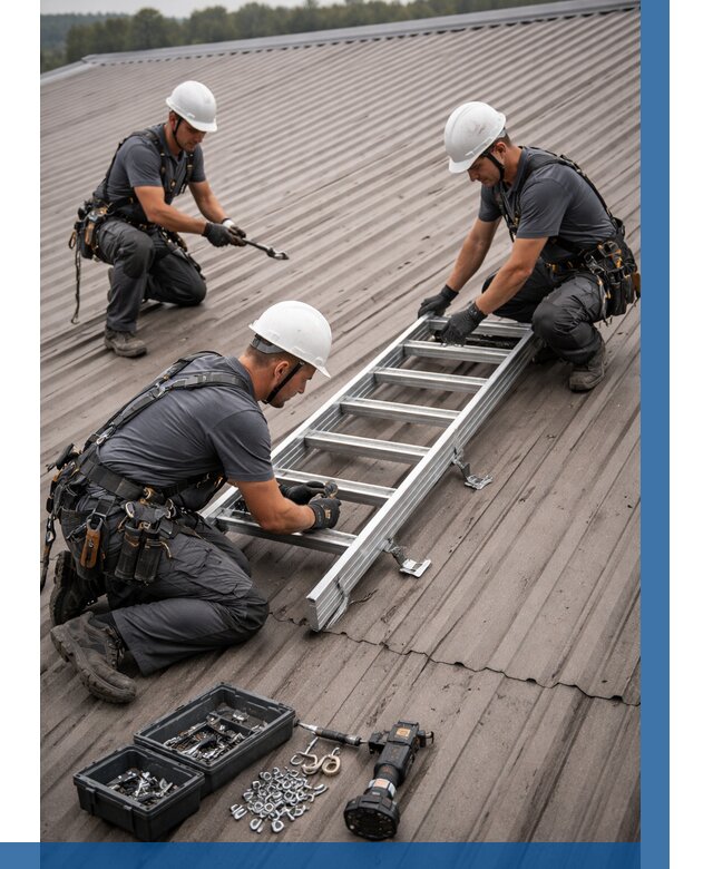 Монтаж кровельной лестницы в Шебекине от 4581 р. | ВЫСОТНИК-Шбк