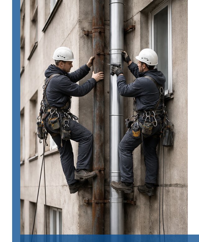 Замена водосточных труб в Шебекине: монтаж и демонтаж под ключ