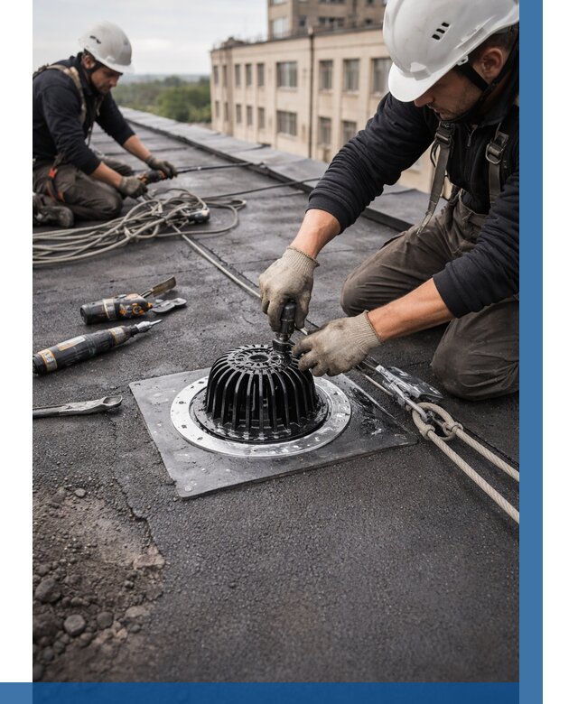 Установка водосточных воронок в Шебекине цена от 3563 р. | ВЫСОТНИК-Шбк