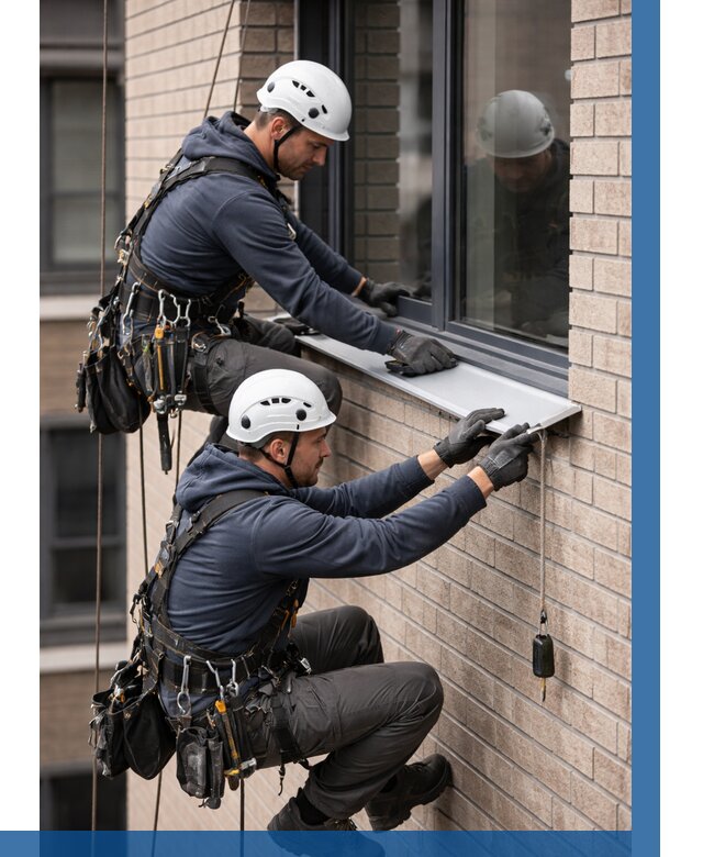 Монтаж оконных отливов под ключ в Шебекине от 3563 р. | ВЫСОТНИК-Шбк