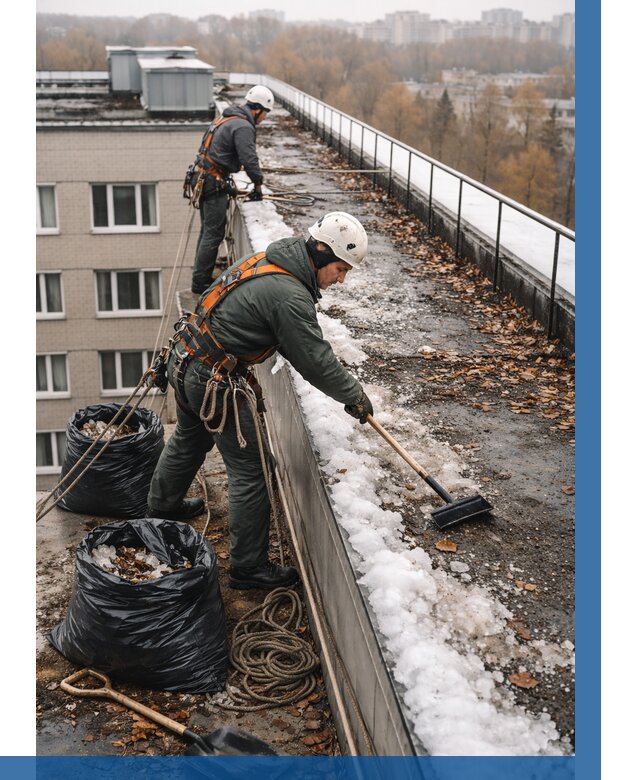 Очистка кровли по периметру в Шебекине от 560 р. | ВЫСОТНИК-Шбк