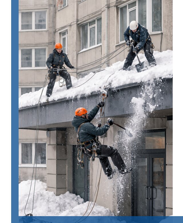 Безопасная очистка навесов от снега в Шебекине круглогодично