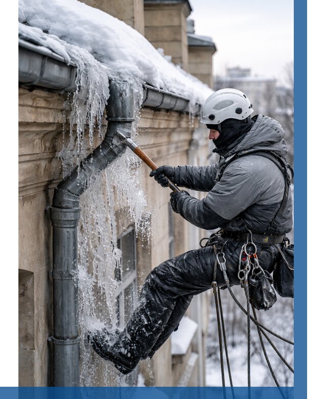 Очистка водостоков от льда в Шебекине от 3563 р. | ВЫСОТНИК-Шбк