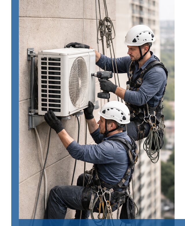 Монтаж внешнего блока кондиционера в Шебекине установка и крепление