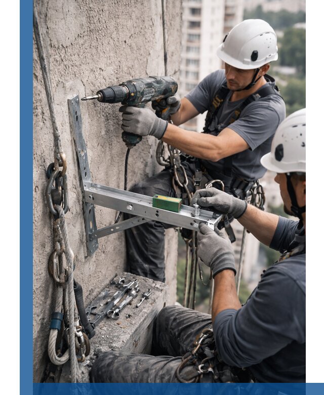 Установка кронштейнов кондиционера и крепежа в Шебекине