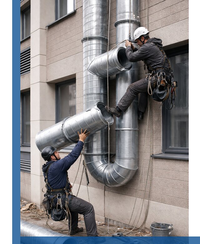 Монтаж фасадных воздуховодов в Шебекине с герметизацией и крепежом