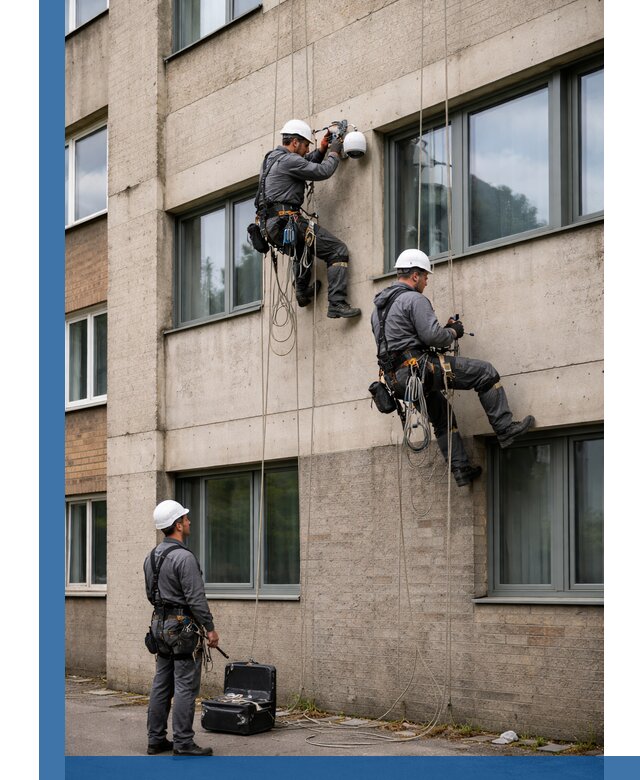 Монтаж фасадных камер видеонаблюдения в Шебекине под ключ