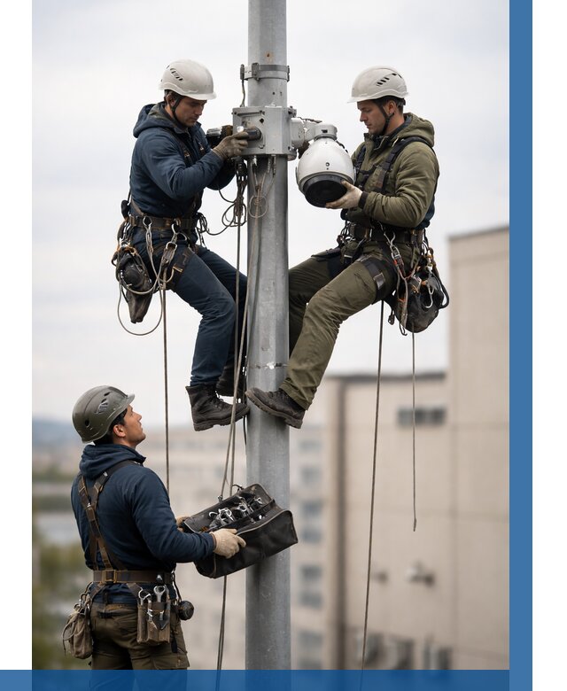 Установка видеокамер на мачте в Шебекине от 8654 р. | ВЫСОТНИК-Шбк