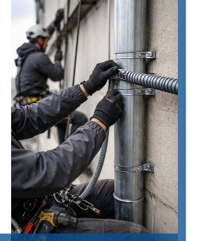 Монтаж гофры для кабеля в Шебекине от 305 р. | ВЫСОТНИК-Шбк