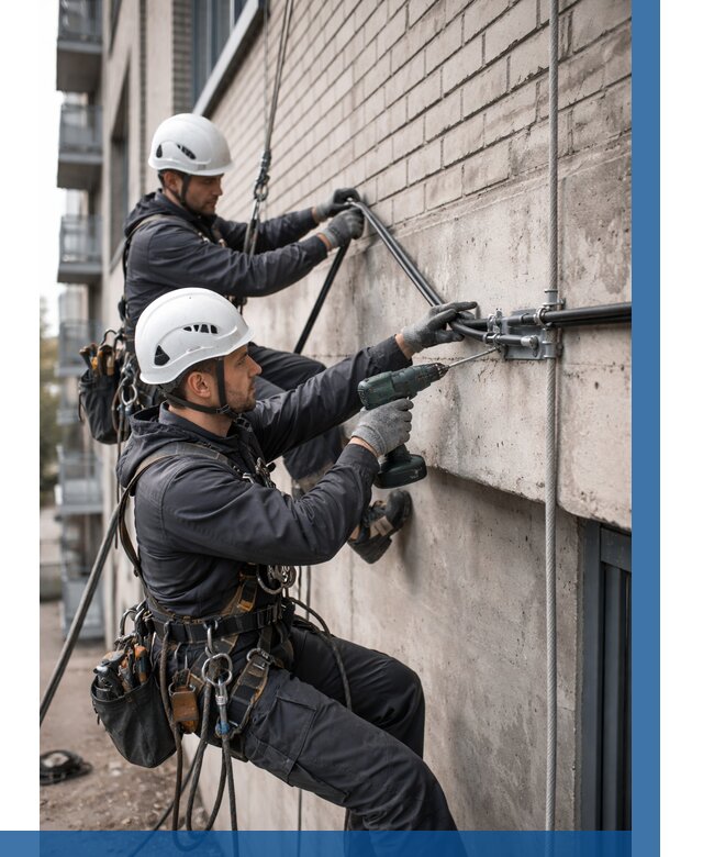 Крепление кабеля на фасаде в Шебекине от 356 р. | ВЫСОТНИК-Шбк