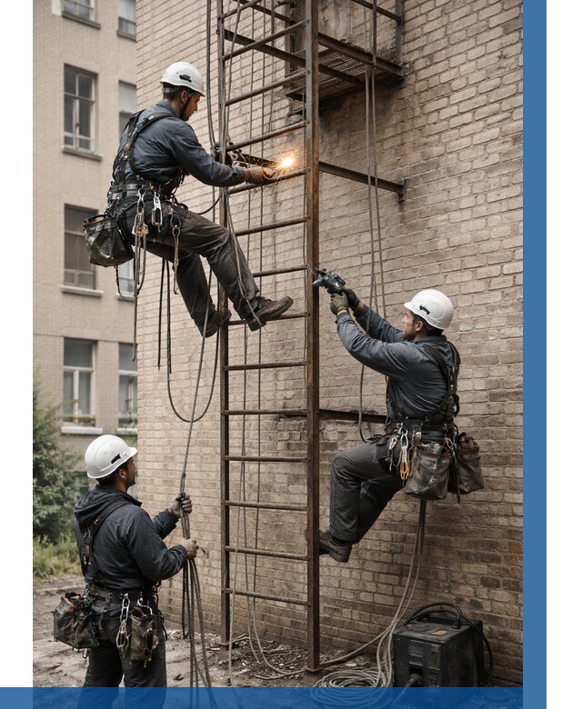 Ремонт пожарной лестницы в Шебекине от 7636 р. | ВЫСОТНИК-Шбк