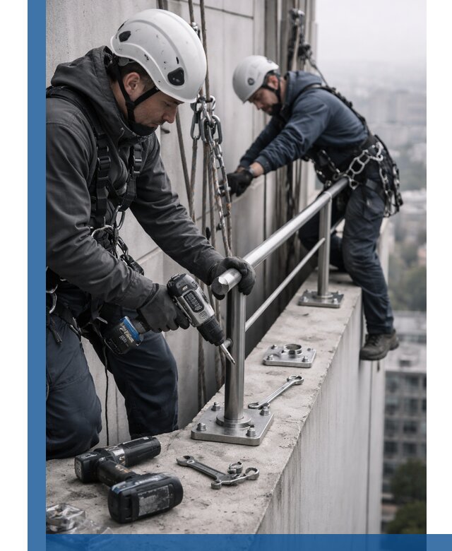 Монтаж перил на высоте в Шебекине для жилых и промобъектов